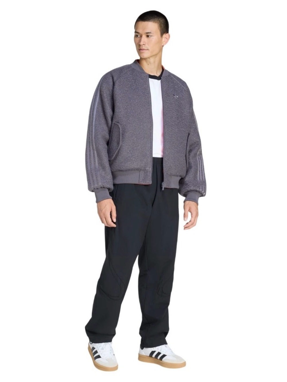 Adidas Originals Reversible Superstar Bomber Jacket Gray Orange Men’s XL KR7618